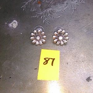 silver flower earrings